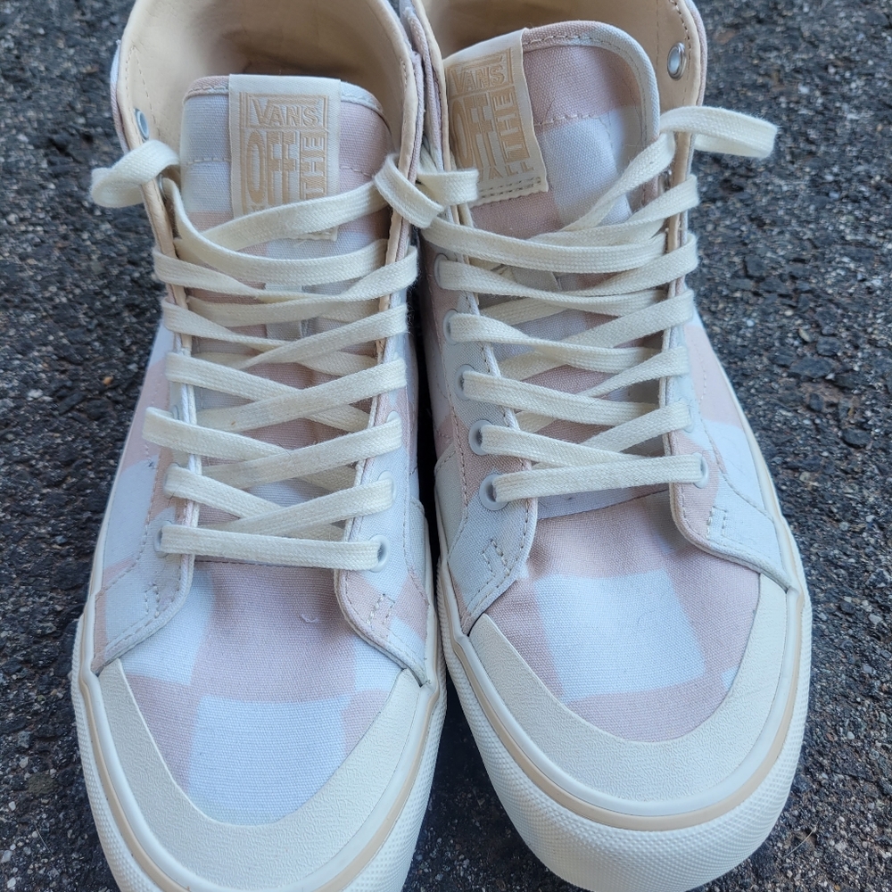 Pink and white checker Vans Size M8.5 W10